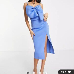 ASOS DESIGN fan bust midi pencil dress in parisian blue